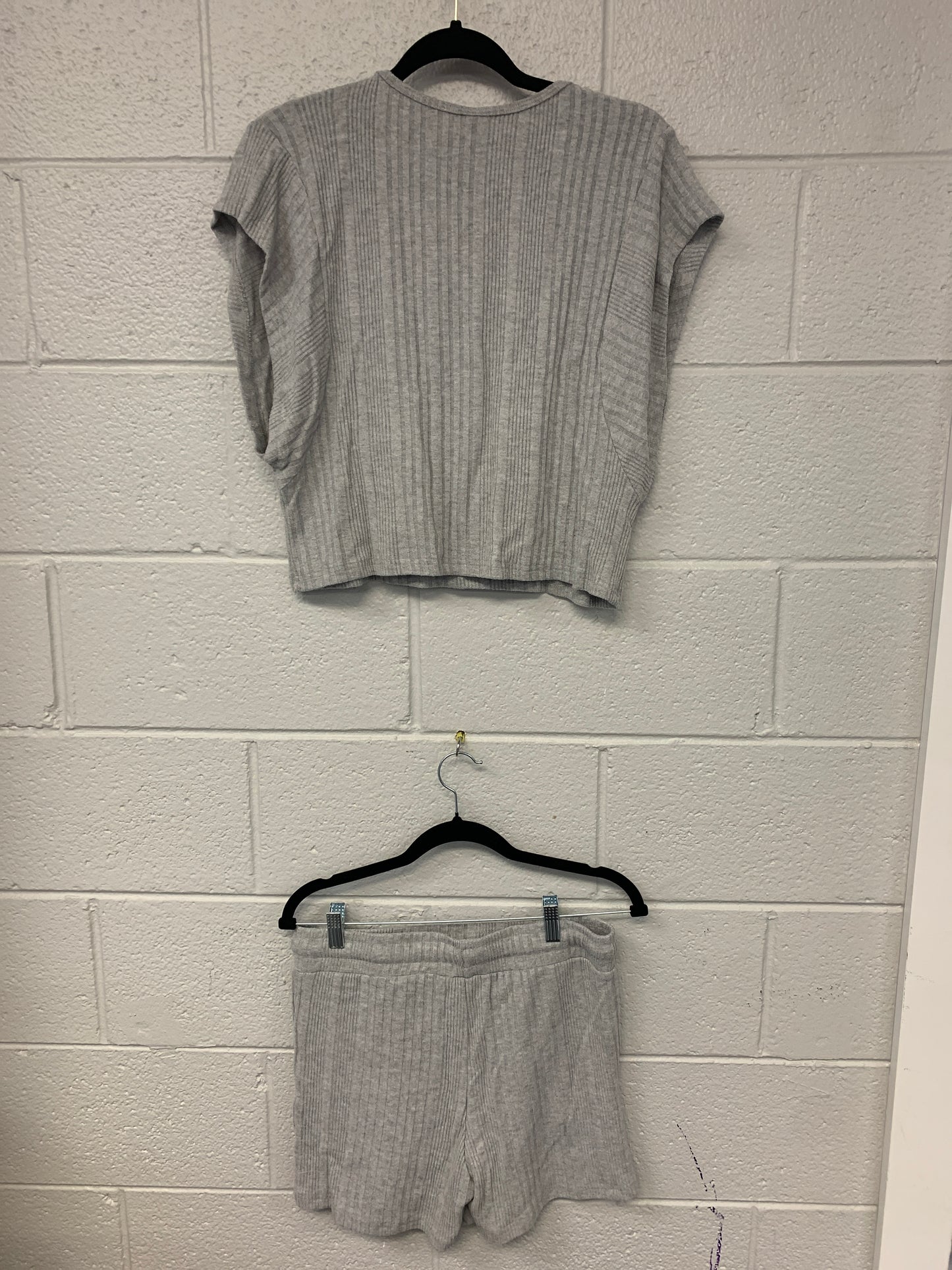 Outlet 7221 - Latched Mama Endless Nursing Short Set - Ribbed Heathered Grey - Small