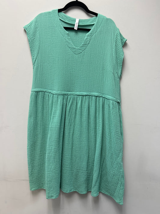 Outlet 7270 - Latched Mama Coastline Cotton Zip Nursing Dress - SEAFOAM - Large