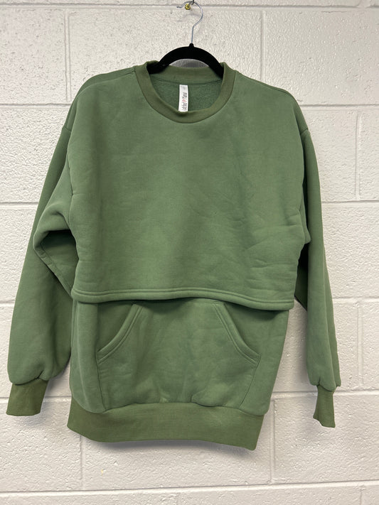 Outlet 7231 - Latched Mama Snuggle-Up Nursing Sweatshirt - Green - Small