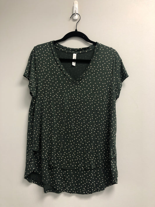 Outlet 6914 - Printed V-Neck Boyfriend Nursing Tee - Olive Dots - Medium