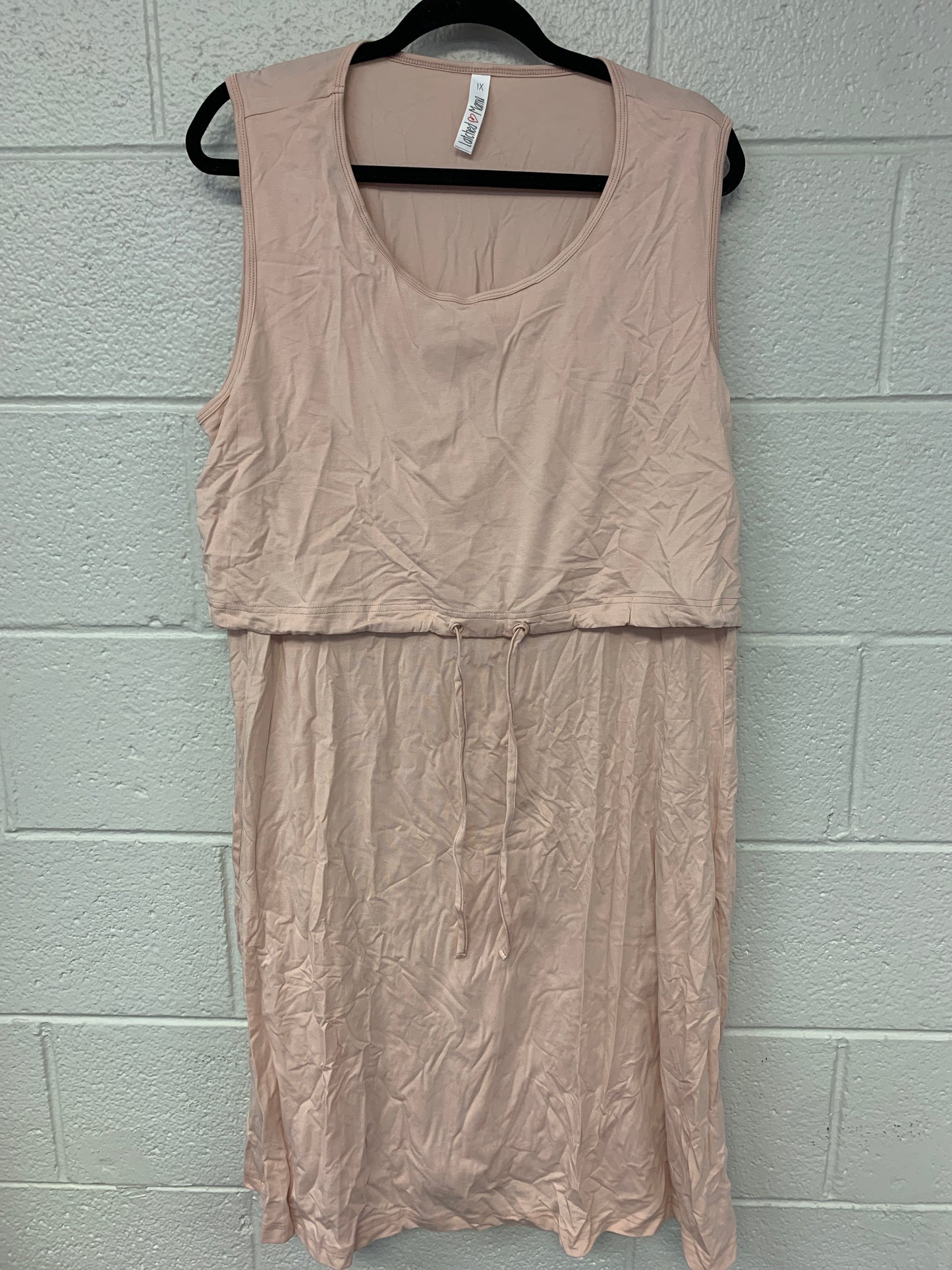 Outlet 7196 - Latched Mama Drawstring Tank Dress 2.0 - Blush - 1X