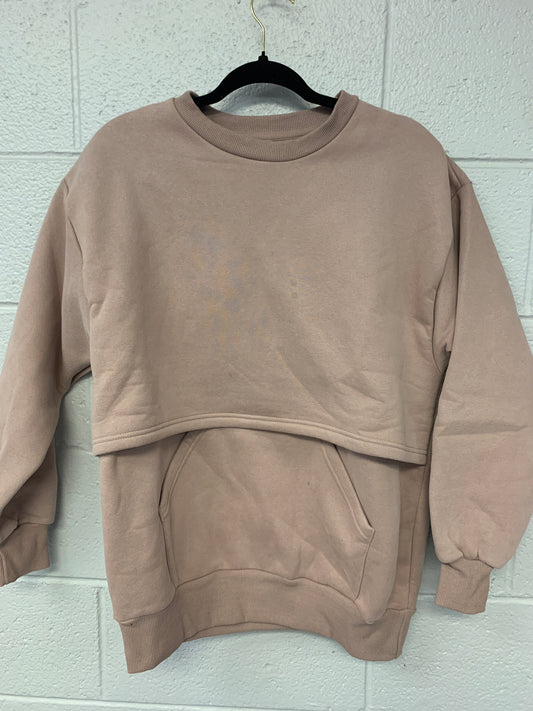 Outlet 7169 - Latched Mama 635 Snuggle-Up Nursing Pullover - Taupe - Extra Small