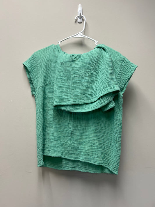 Outlet 7304 - Latched Mama Coastline Cotton Nursing Top & Shorts Set - Final Sale - SEAFOAM - Extra Small