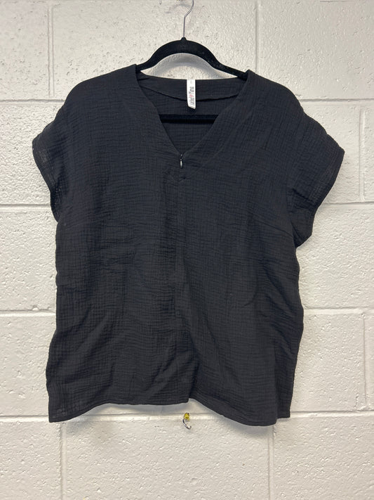 Outlet 7259 - Latched Mama Coastline Cotton Nursing Top - BLACK - Large