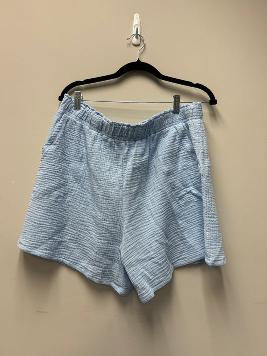 Outlet 7301 - Latched Mama Coastline Cotton Shorts - SKYBLUE - 1X