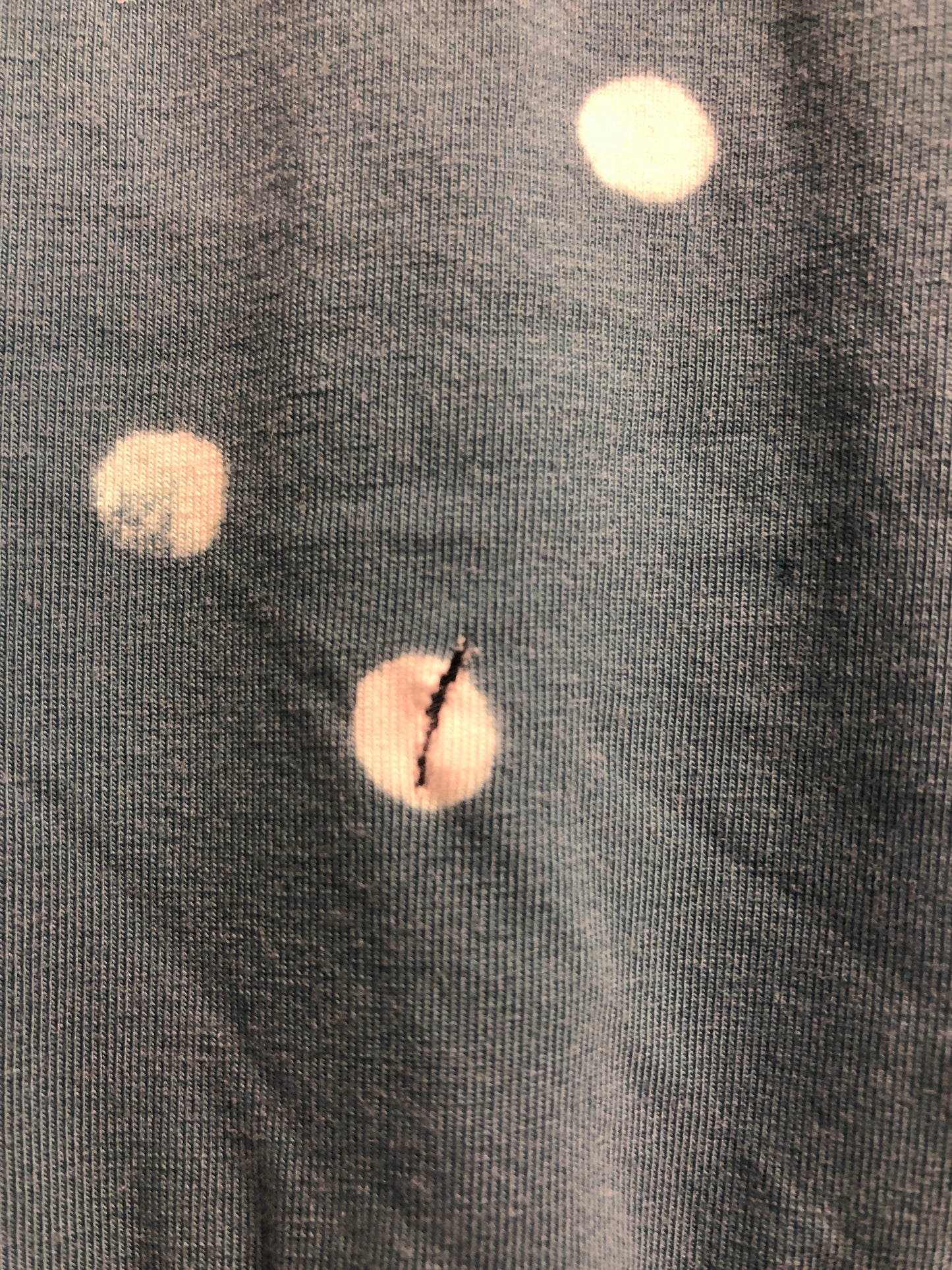 Outlet 6901 - Latched Mama Simple Cotton Nursing Dress - Steel Blue Dots - Small