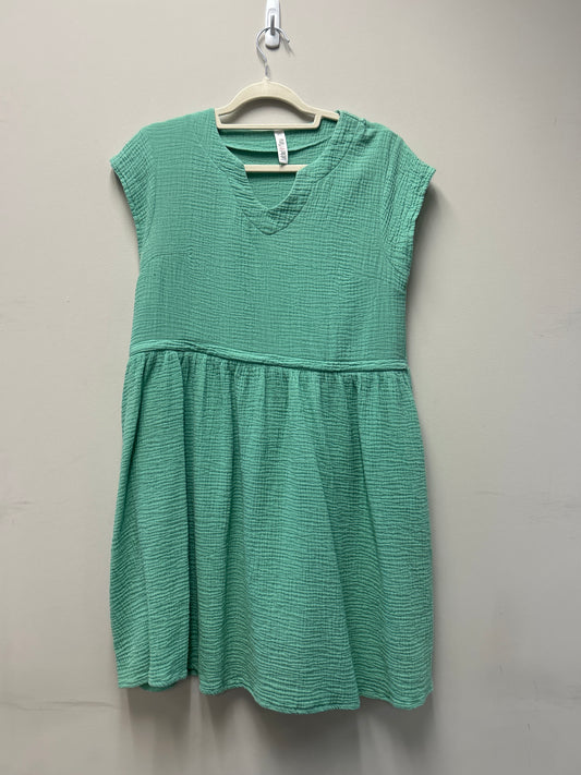 Outlet 7277 - Latched Mama Coastline Cotton Zip Nursing Dress - SEAFOAM - Extra Small