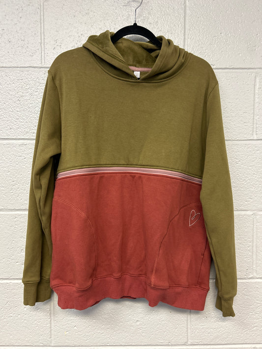 Outlet 7242 - Latched Mama Trailblazer Nursing Hoodie - OLIVE/RUST - Extra Large