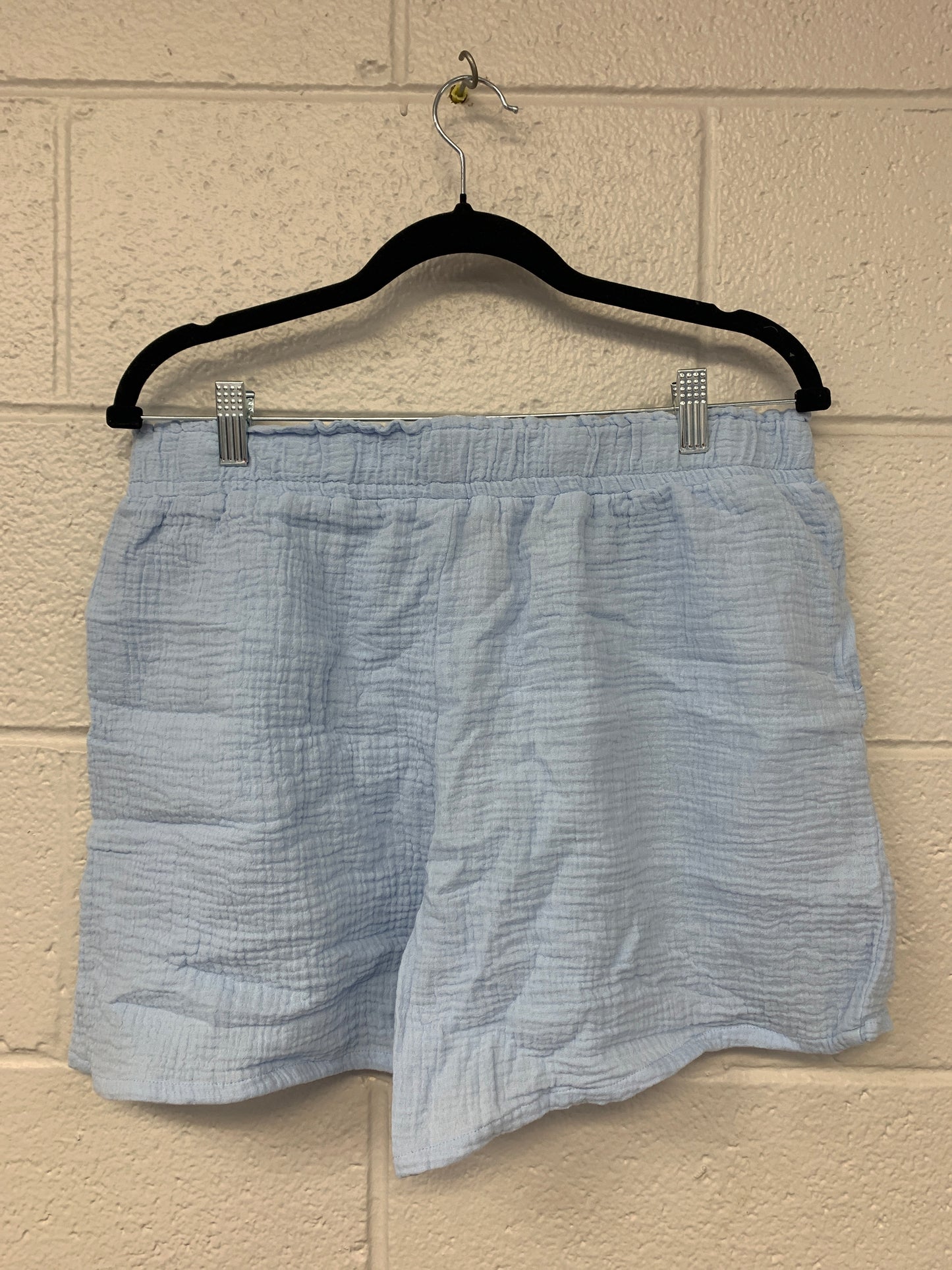 Outlet 7199 - Latched Mama Coastline Cotton Shorts - Skyblue - Large