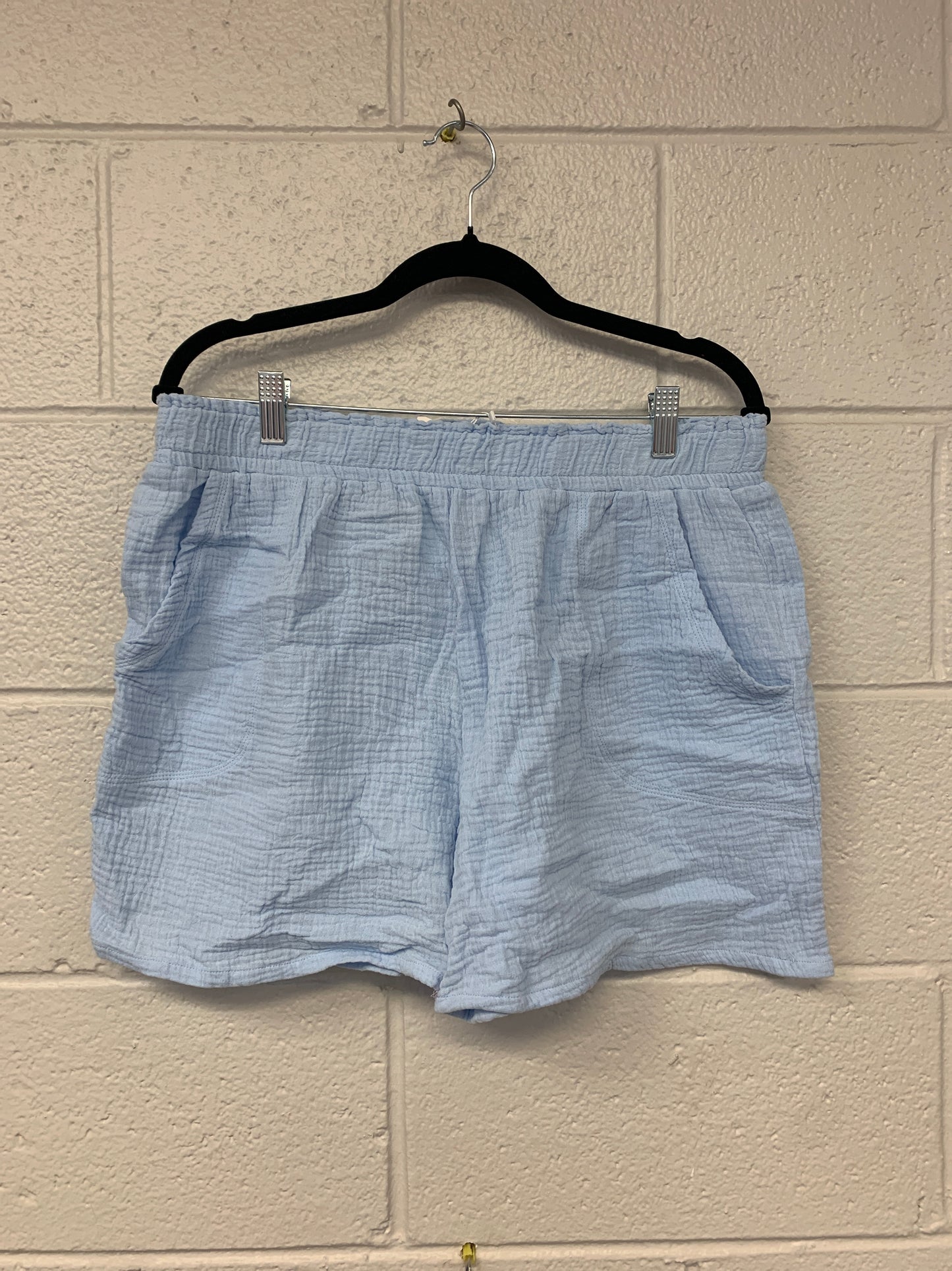 Outlet 7199 - Latched Mama Coastline Cotton Shorts - Skyblue - Large