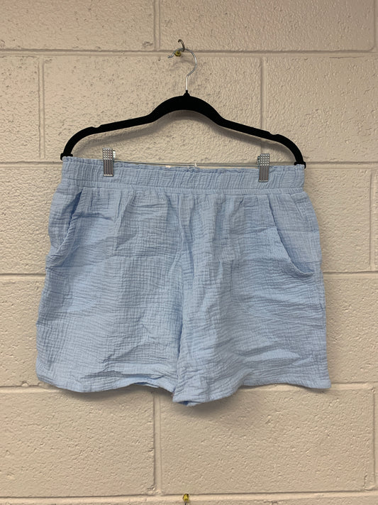 Outlet 7199 - Latched Mama Coastline Cotton Shorts - Skyblue - Large