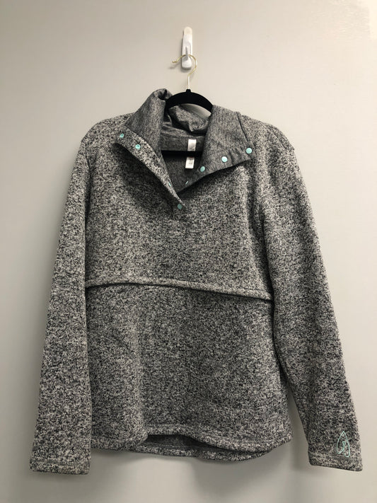 Outlet 6932 - Latched Mama Perfect Nursing Pullover - Heathered Grey - Large