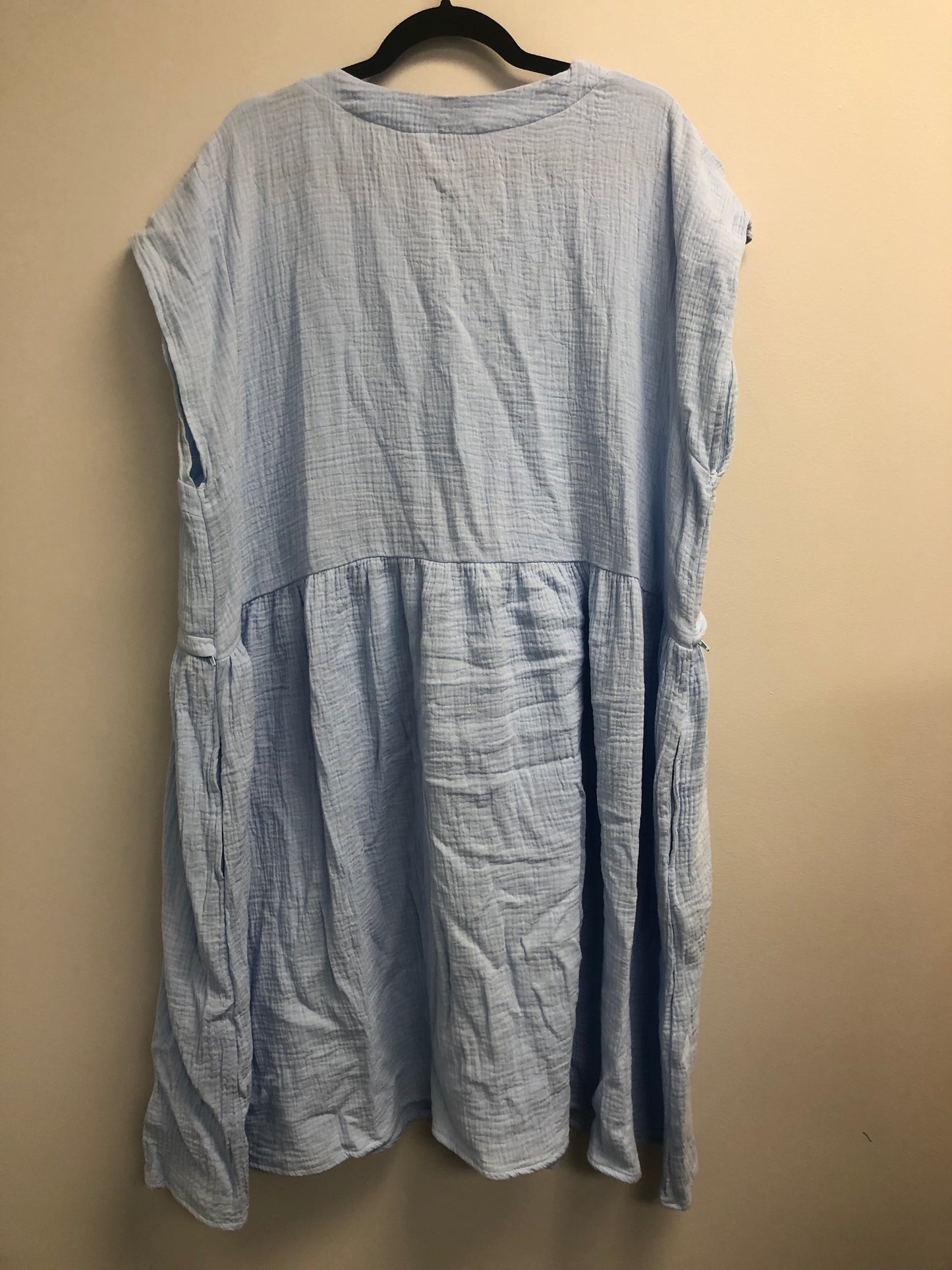 Outlet 7127 - Latched Mama Coastline Cotton Zip Nursing Dress - Skyblue - 2X