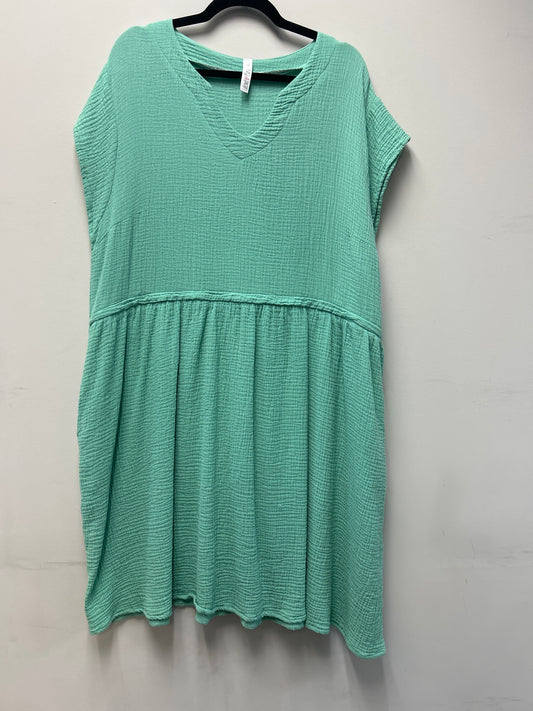 Outlet 7275 - Latched Mama Coastline Cotton Zip Nursing Dress - SEAFOAM - 1X