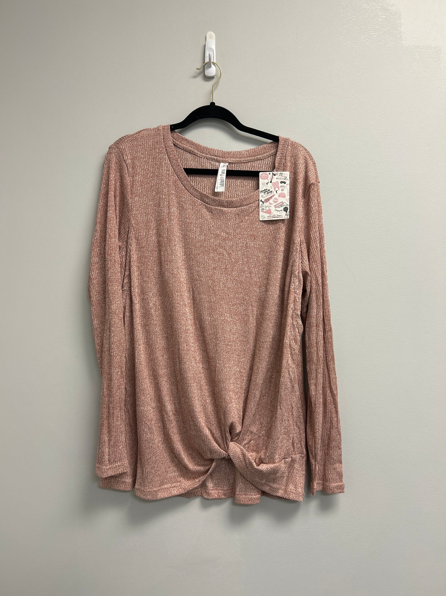 Outlet 7182 - Latched Mama Long Sleeve Twist Front Nursing Top - Final Sale - SANDSTONE - 1X