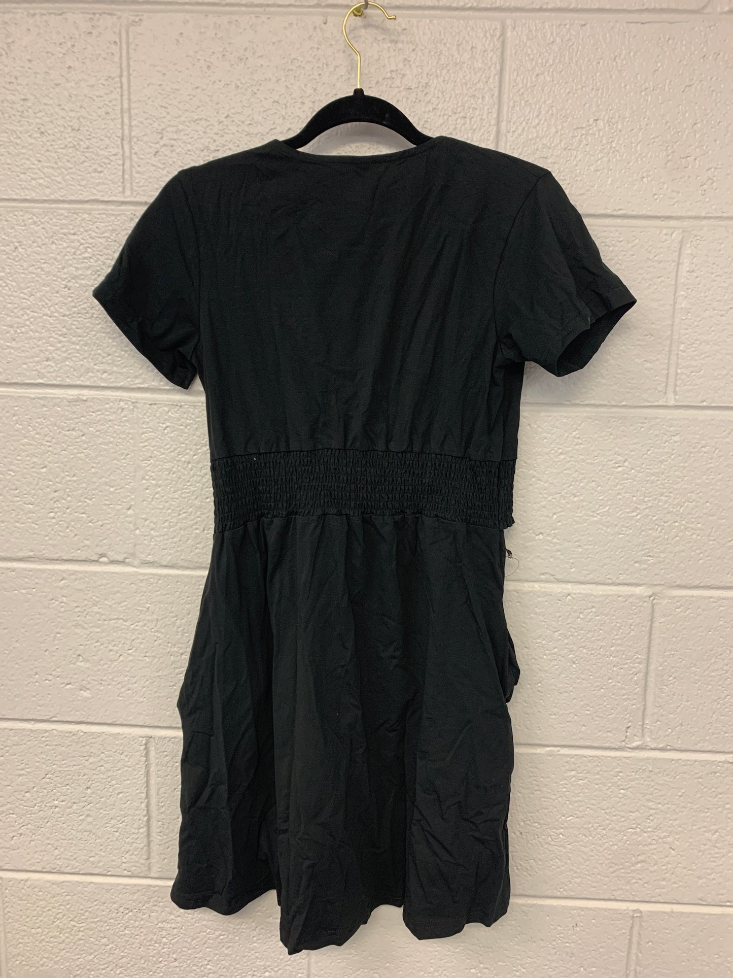 Outlet 7202 - Latched Mama Ruched Waist Nursing Dress - Black - Small