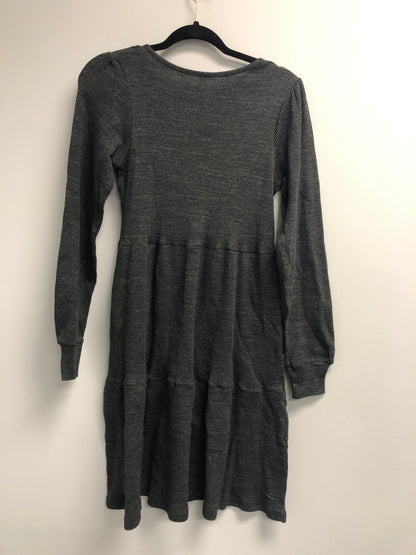 Outlet 6633 - Latched Mama Waffle Knit Nursing Dress - Dark Charcoal - Small