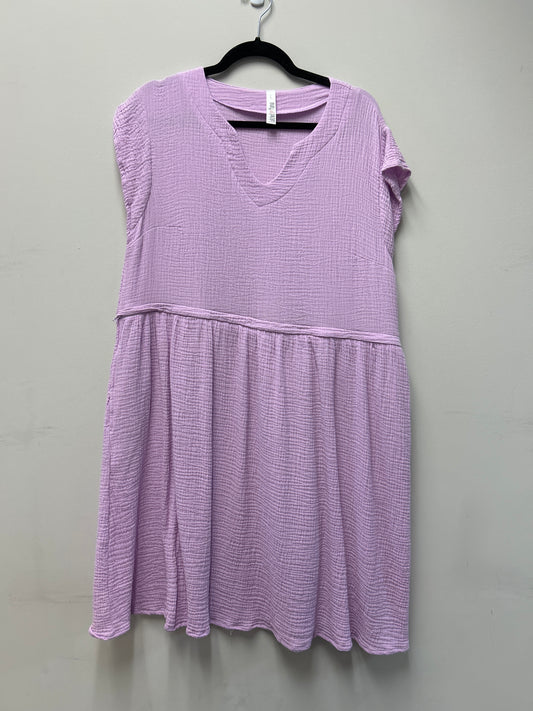 Outlet 7271 - Latched Mama Coastline Cotton Zip Nursing Dress - Wisteria - Large