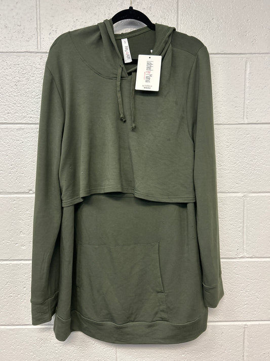 Outlet 7238 - Latched Mama Cloud Nursing Hoodie - HUNTER GREEN - 2X