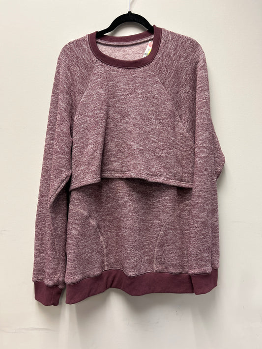 Outlet 7264 - Latched Mama Snuggle-Up Nursing Sweatshirt - HEATHERED MAROON - Large