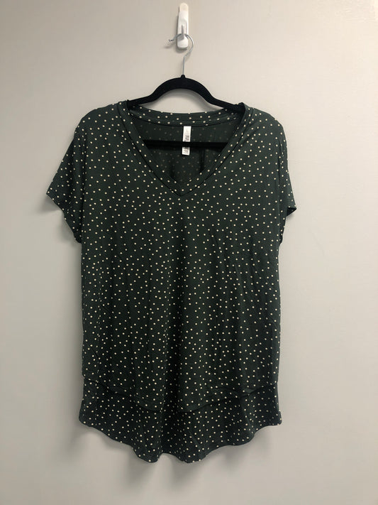 Outlet 6895 - Printed V-Neck Boyfriend Nursing Tee - Olive Dots - Large