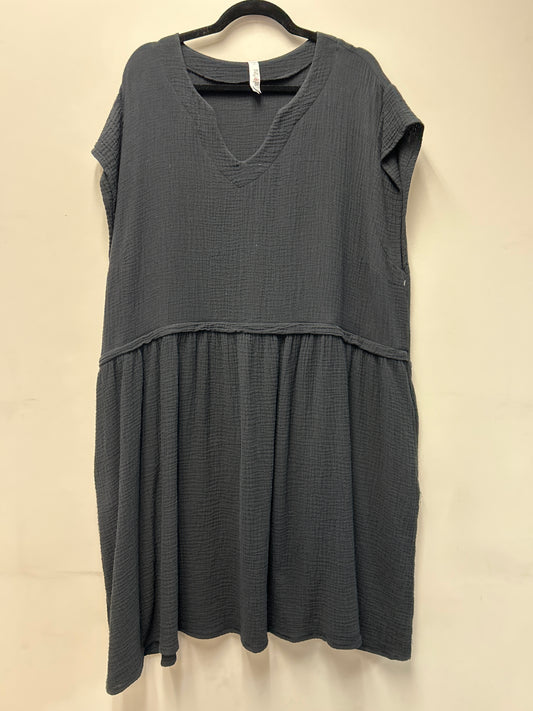 Outlet 7273 - Latched Mama Coastline Cotton Zip Nursing Dress - BLACK - 2X