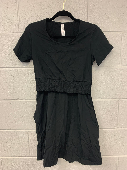 Outlet 7202 - Latched Mama Ruched Waist Nursing Dress - Black - Small