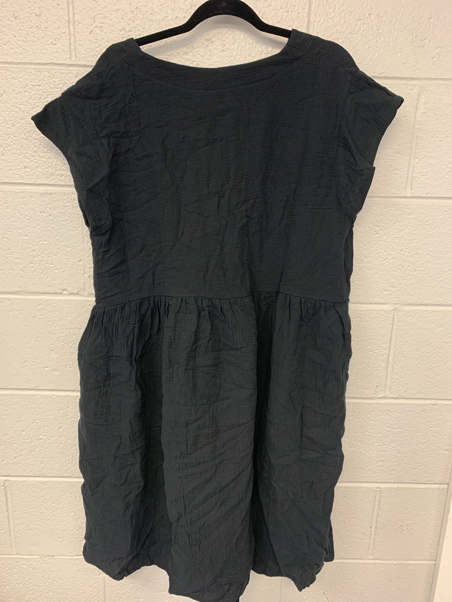 Outlet 7175 - Latched Mama Coastline Cotton Zip Nursing Dress - Black - Large