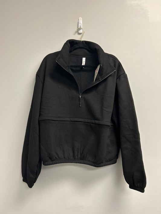 Outlet 7201 - Latched Mama 635 Crop Zip Nursing Pullover - Final Sale - BLACK - 2X