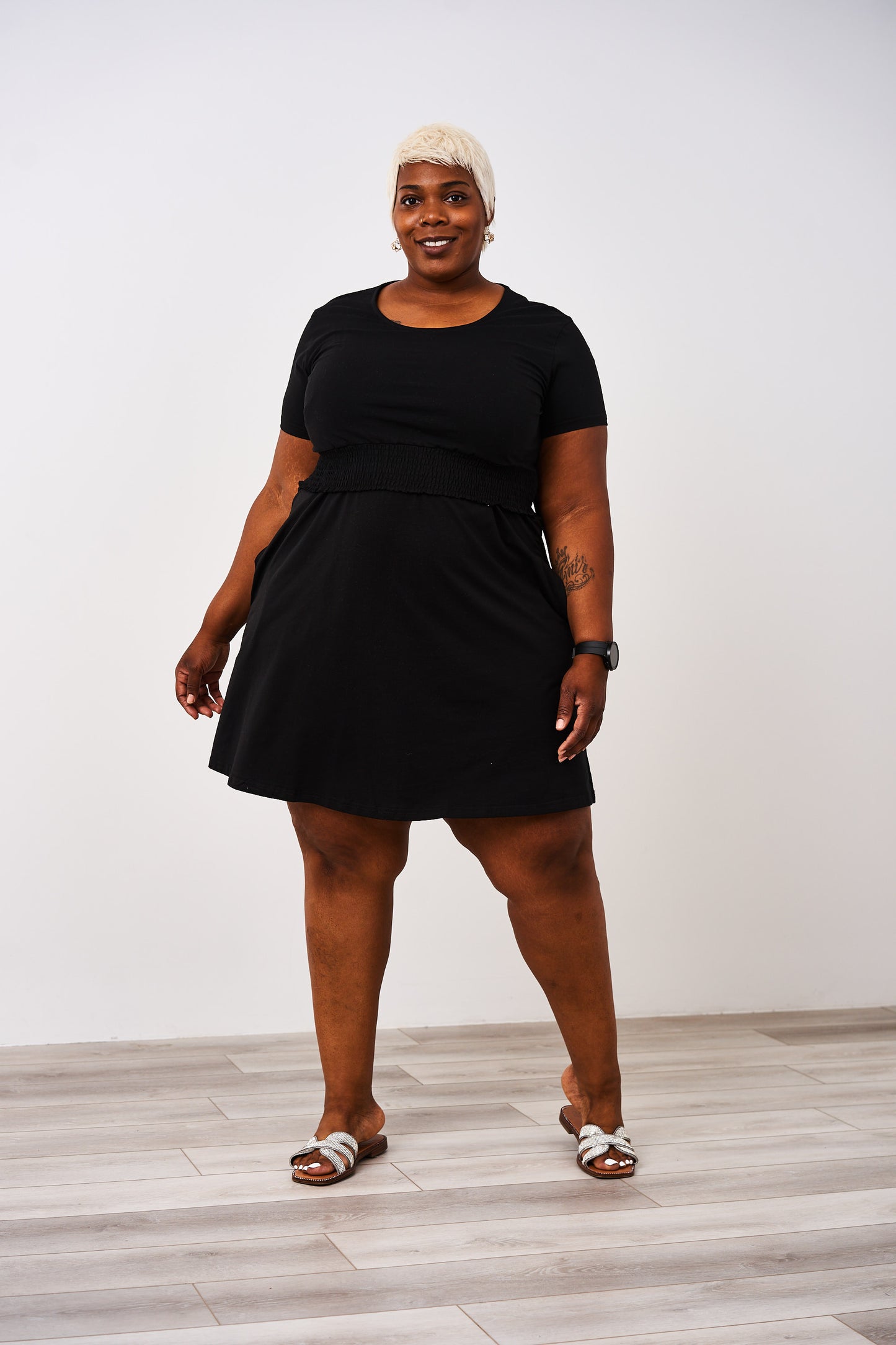 Latched Mama Ruched Waist Nursing Dress - Final Sale