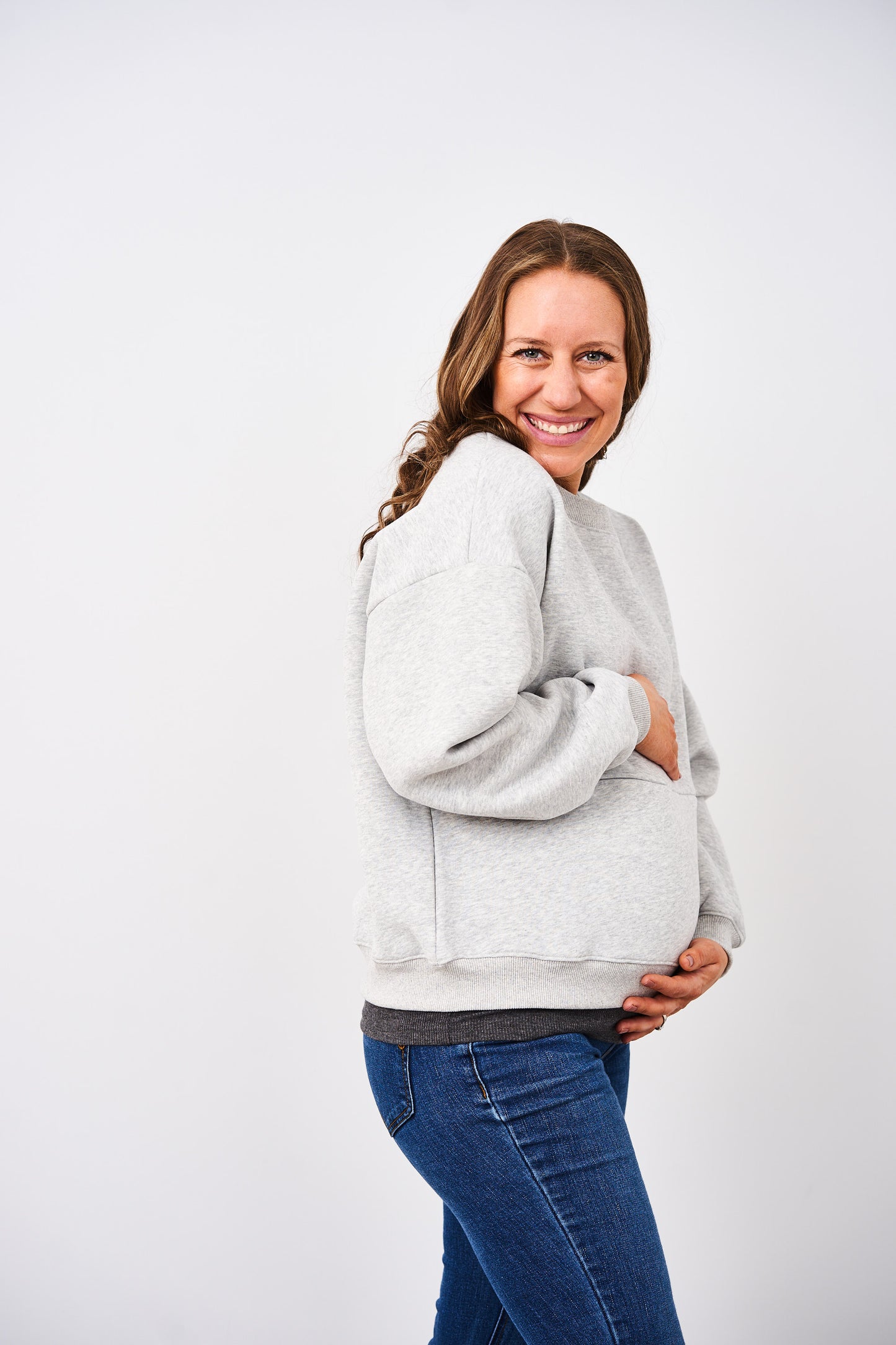 Latched Mama 635 Zip Nursing Crewneck