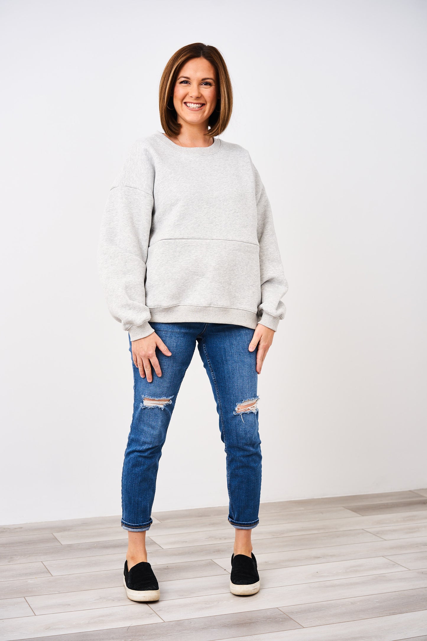 Latched Mama 635 Zip Nursing Crewneck