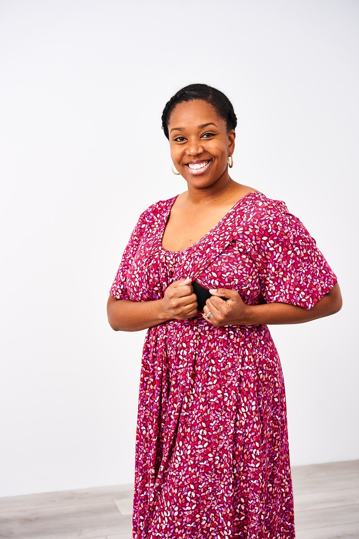 The Momper® Printed Flutter Sleeve Nursing Romper