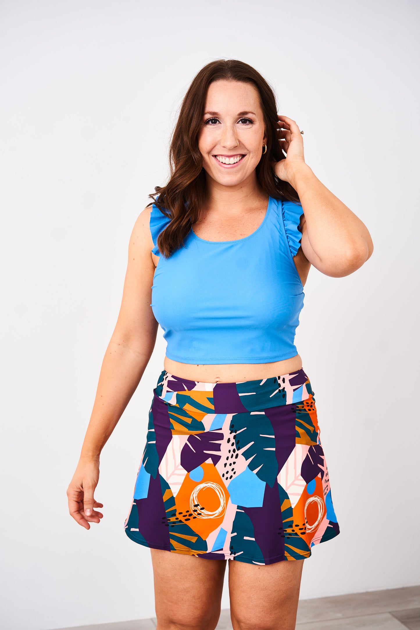Latched Mama Ruffle Nursing Swim Crop Top - Final Sale