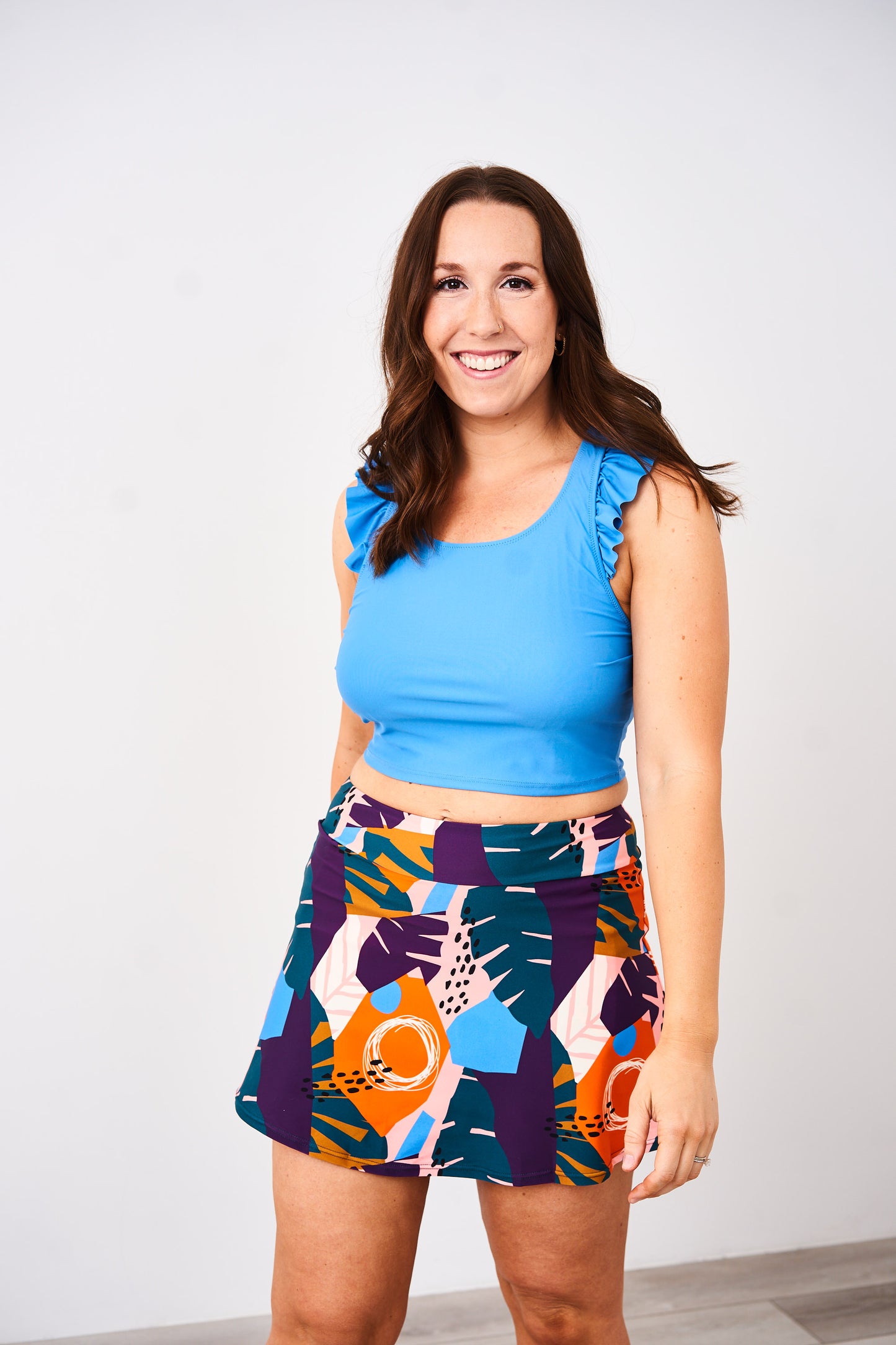 Latched Mama Sporty Swim Skirt with Boy Shorts - Final Sale