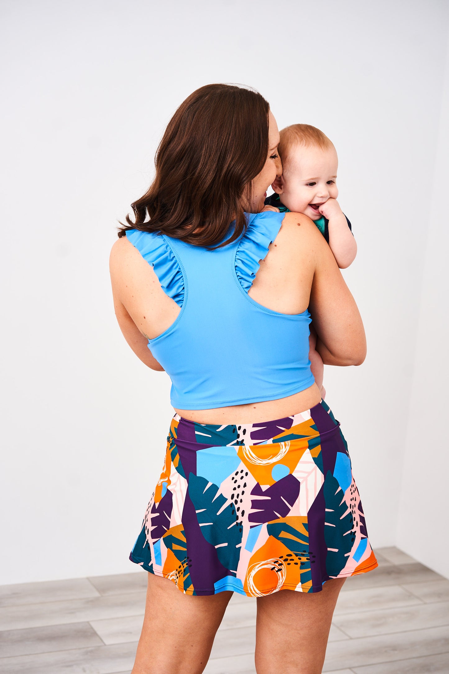 Latched Mama Ruffle Nursing Swim Crop Top - Final Sale
