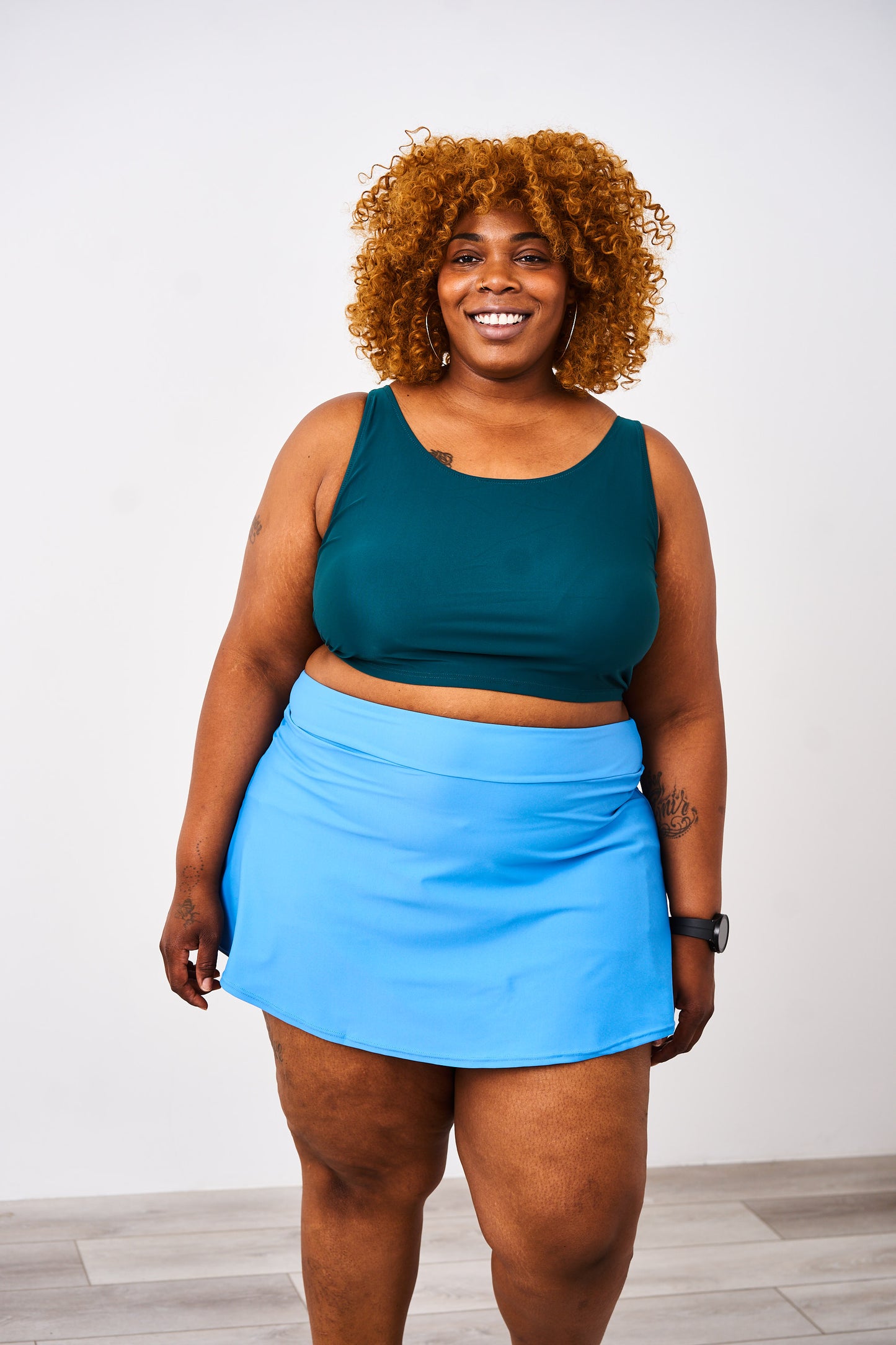 Latched Mama Sporty Swim Skirt with Boy Shorts - Final Sale