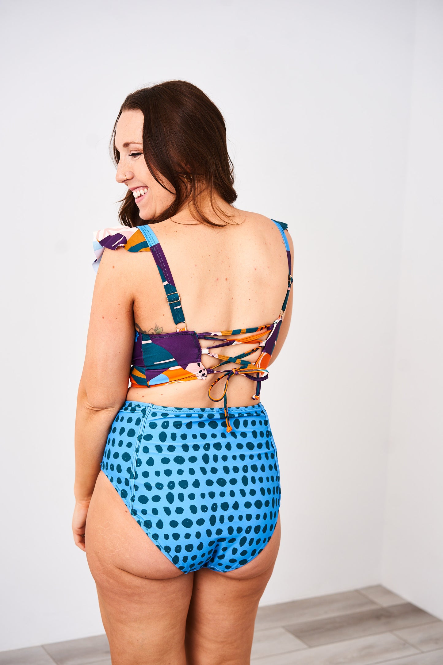 Latched Mama Lace Up Nursing Swim Top - Final Sale