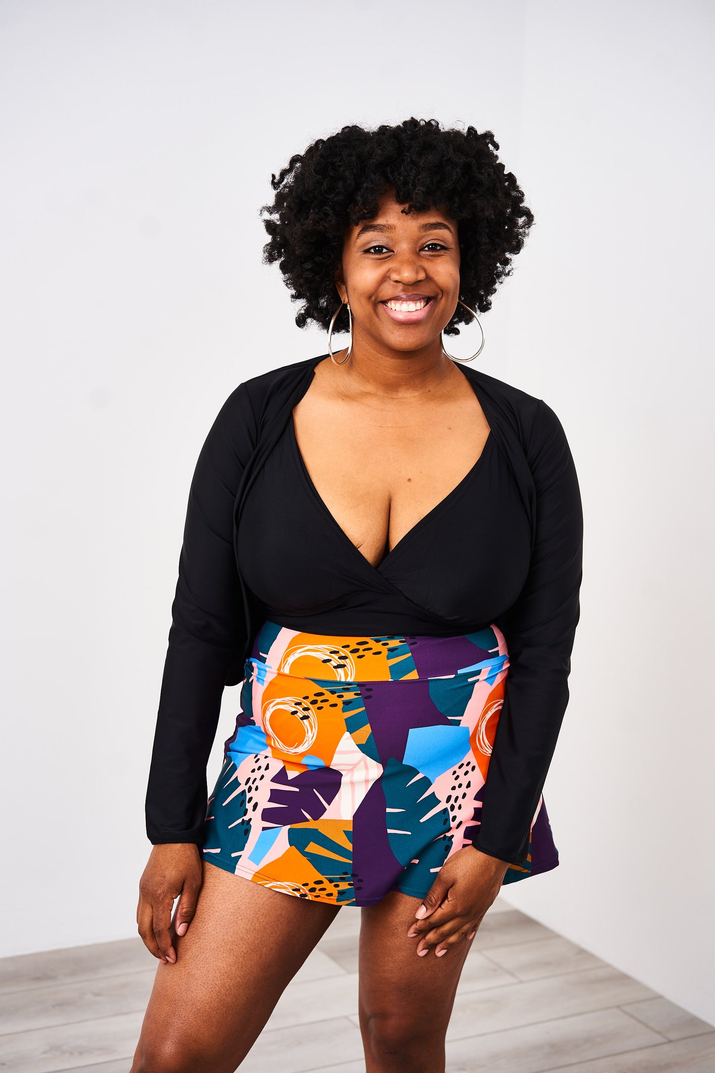 Latched Mama Sporty Swim Skirt with Boy Shorts - Final Sale