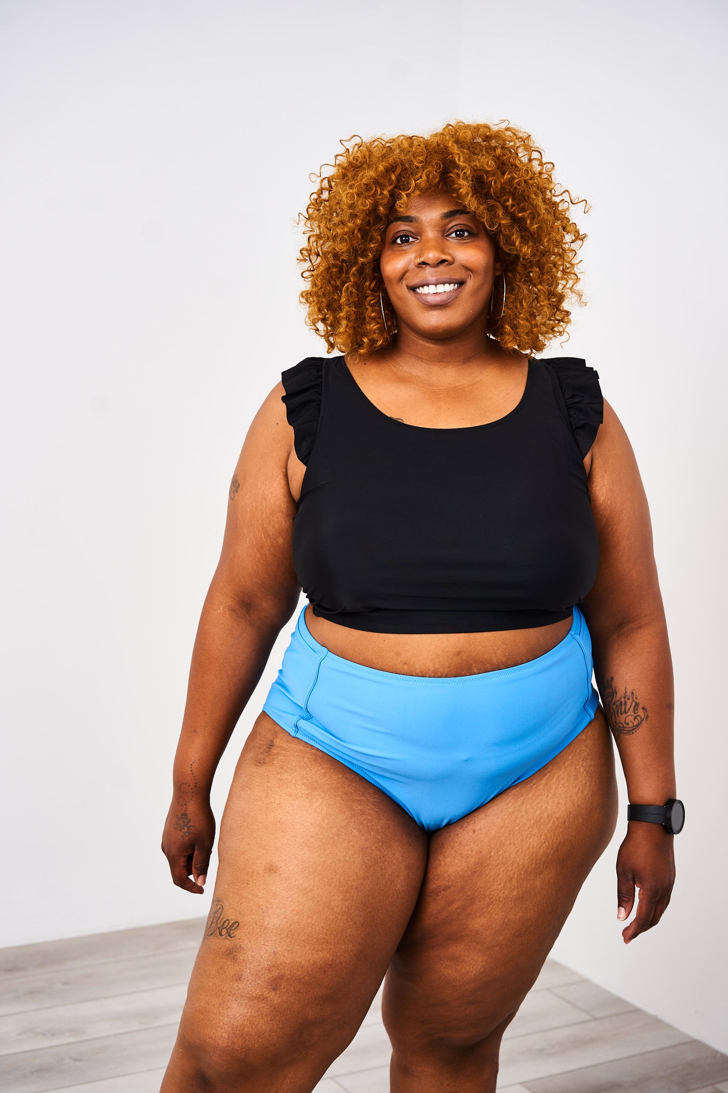 Latched Mama Ruffle Nursing Swim Crop Top - Final Sale