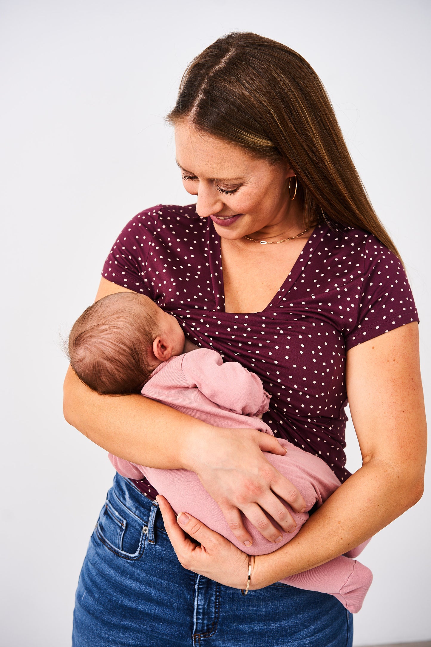 Printed V-Neck Boyfriend Nursing Tee- Final Sale