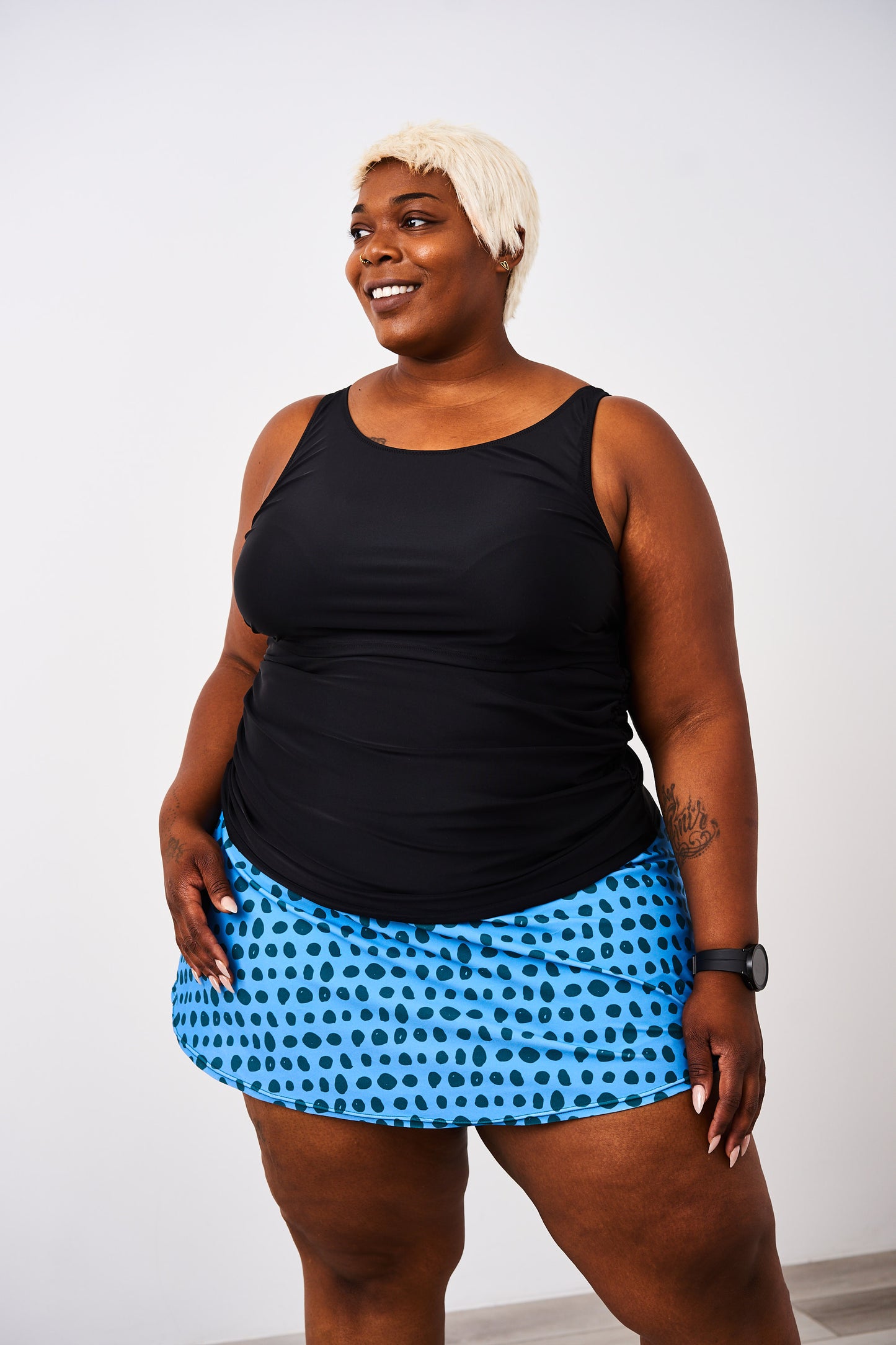 Latched Mama Maternity & Postpartum Gathered Nursing Swim Tank - Final Sale