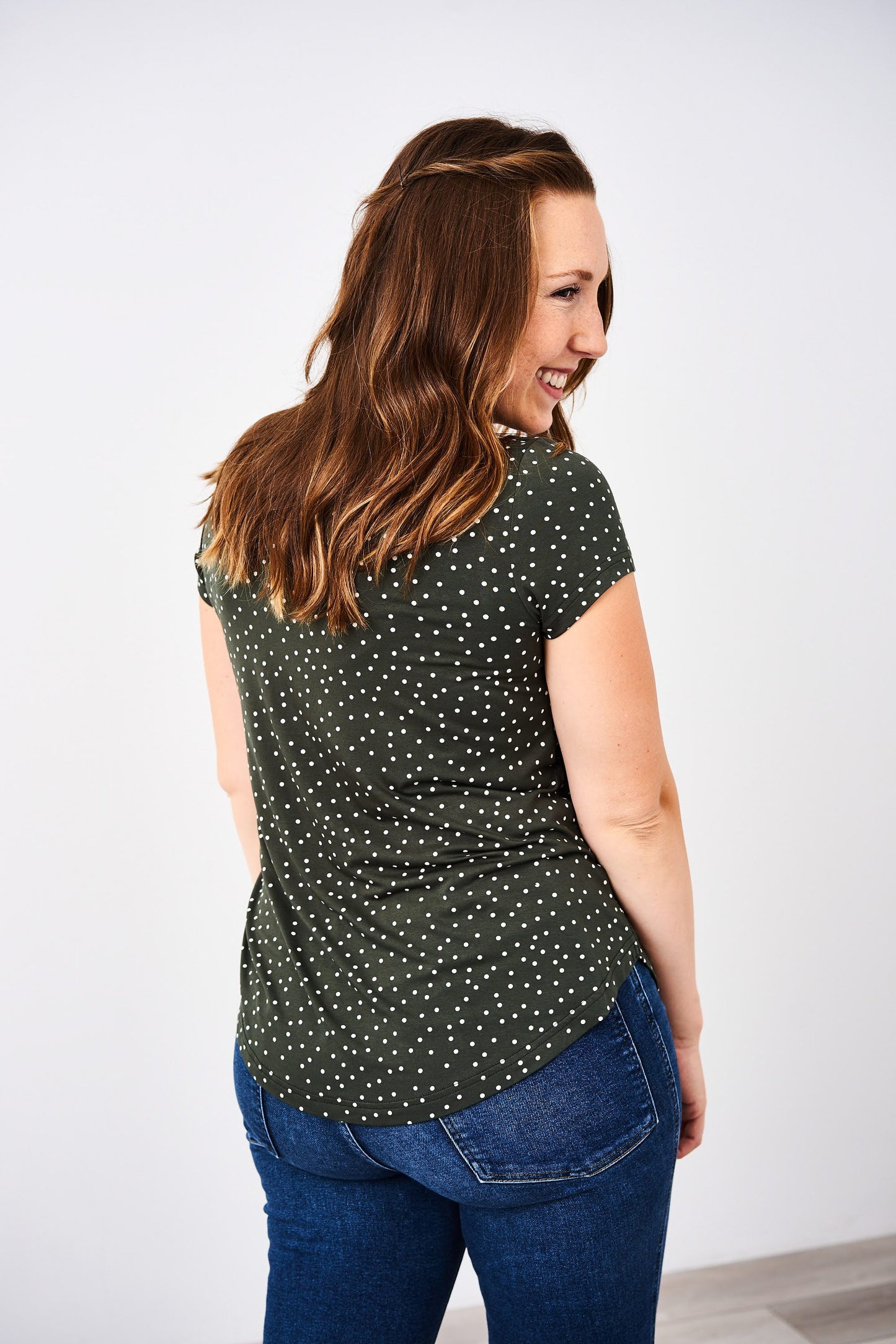 Printed V-Neck Boyfriend Nursing Tee