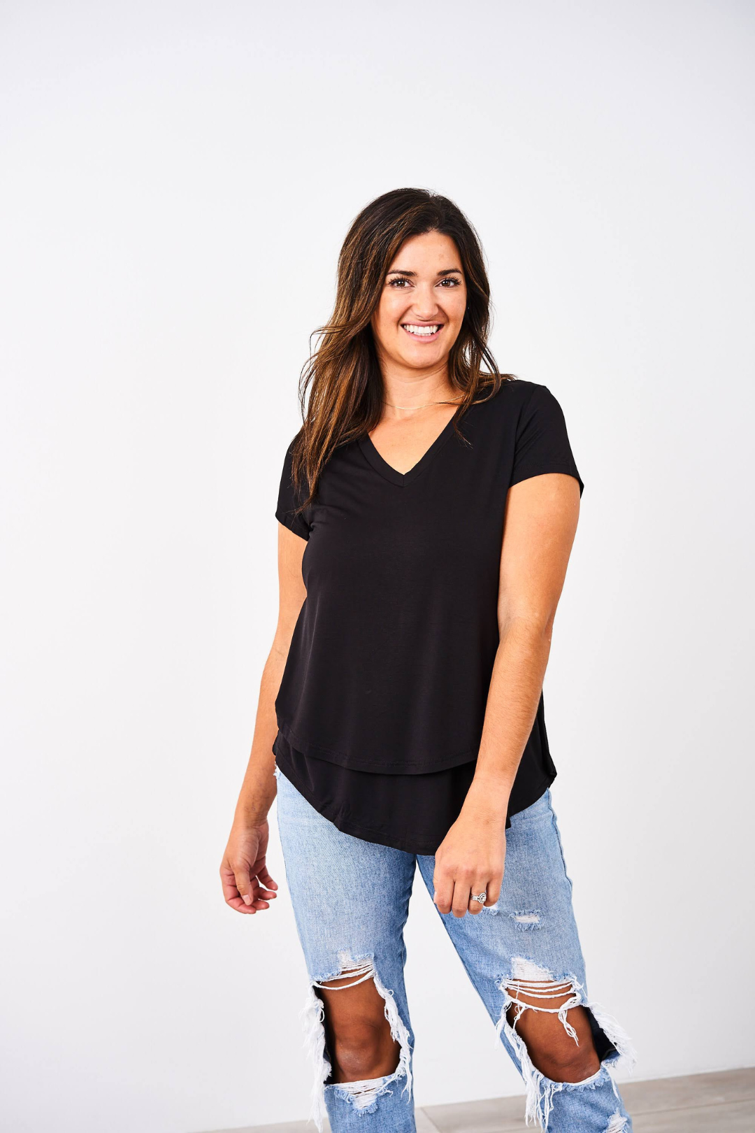 V-Neck Boyfriend Nursing Tee
