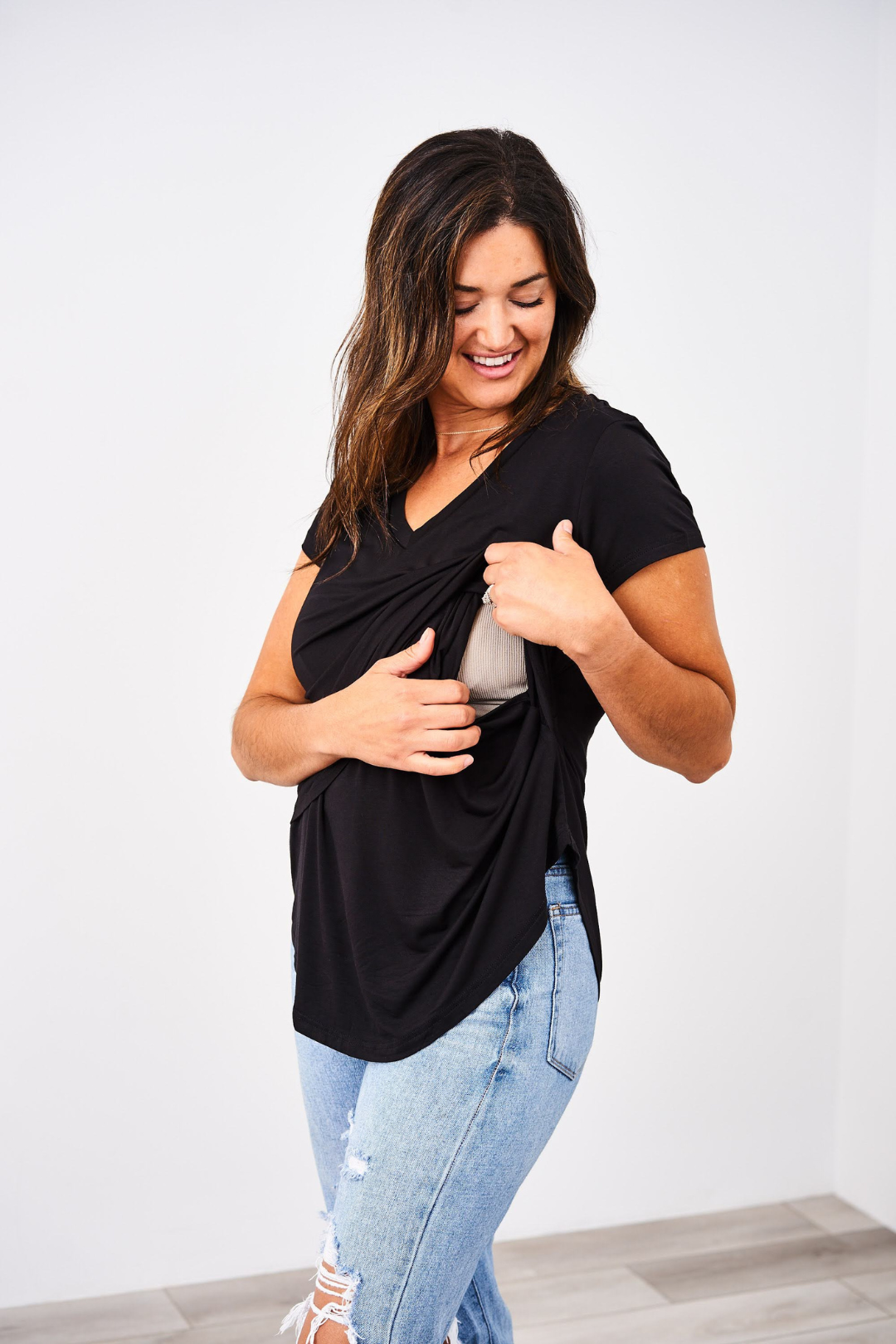 V-Neck Boyfriend Nursing Tee