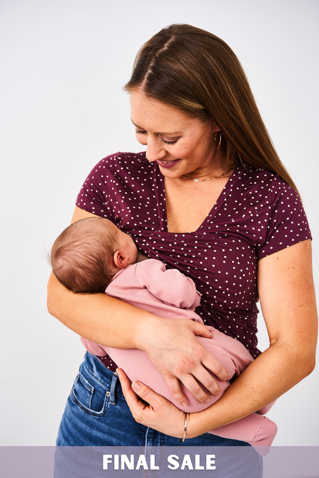 Printed V-Neck Boyfriend Nursing Tee - Final Sale