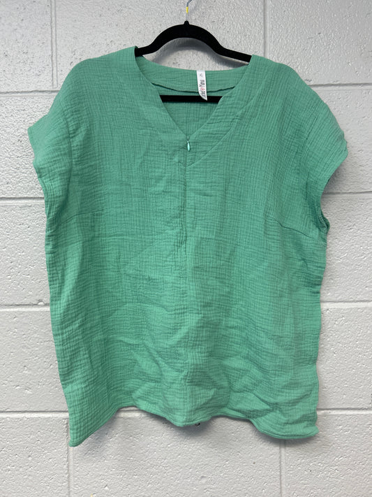 Outlet 7260 - Latched Mama Coastline Cotton Nursing Top - Seafoam - Extra Large