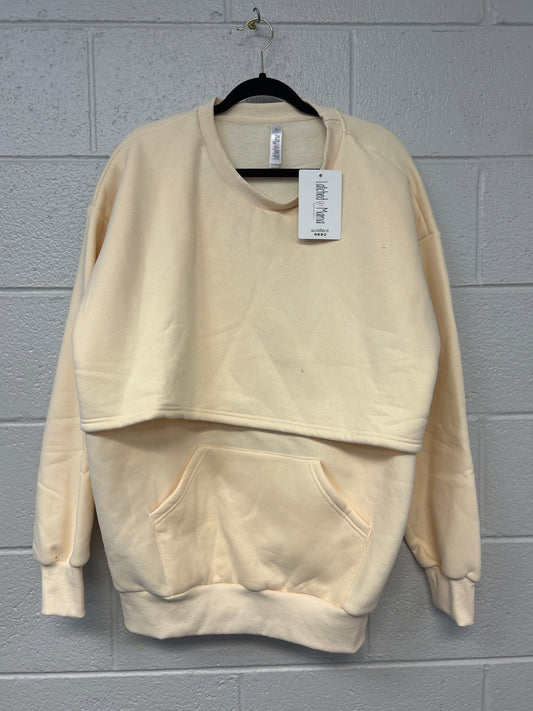 Outlet 7232 - Latched Mama Snuggle-Up Nursing Sweatshirt - Cream - Extra Large