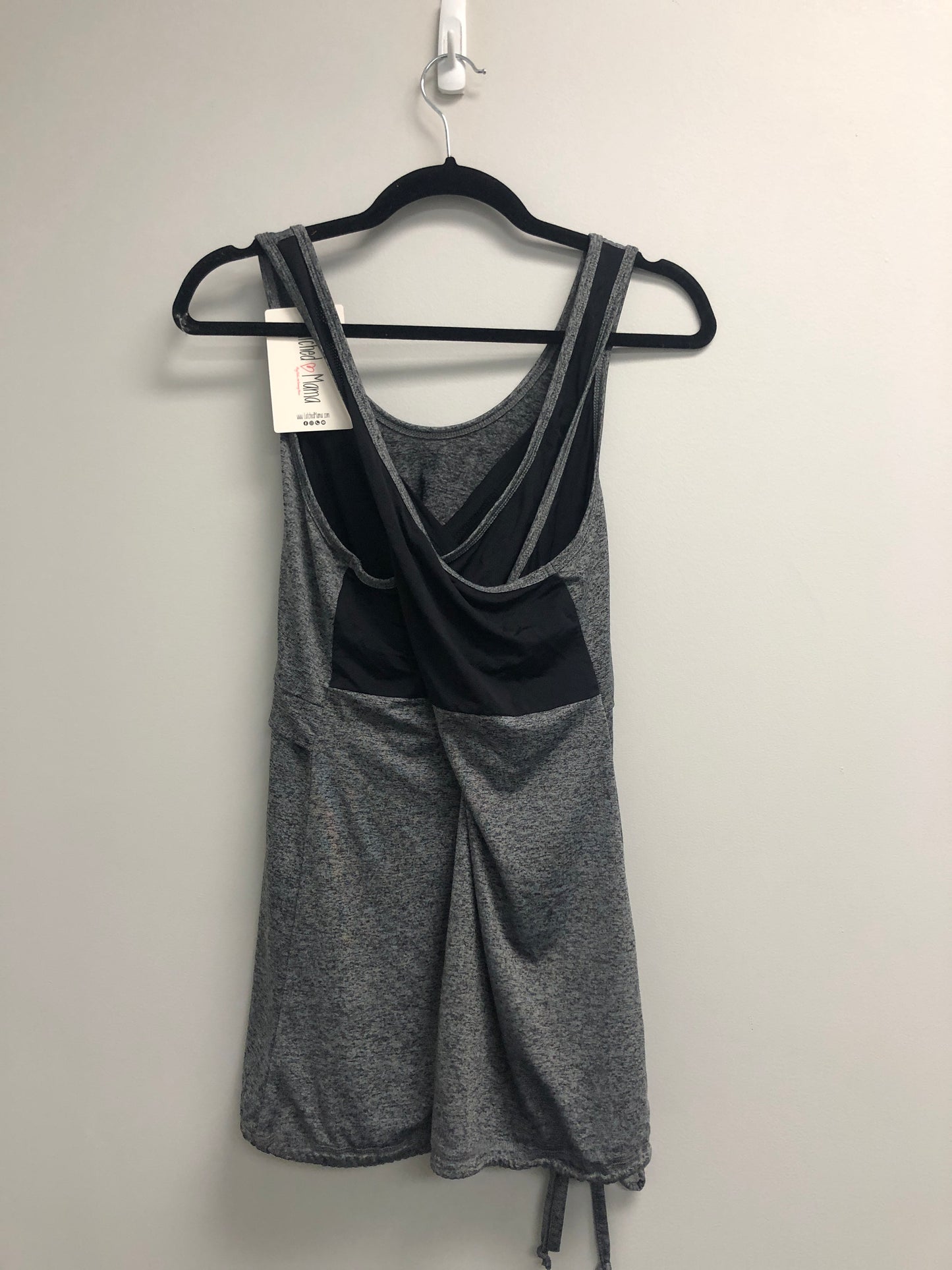 Outlet 6936 - Latched Mama Racerback Performance Nursing Tank - Charcoal/Black - Large