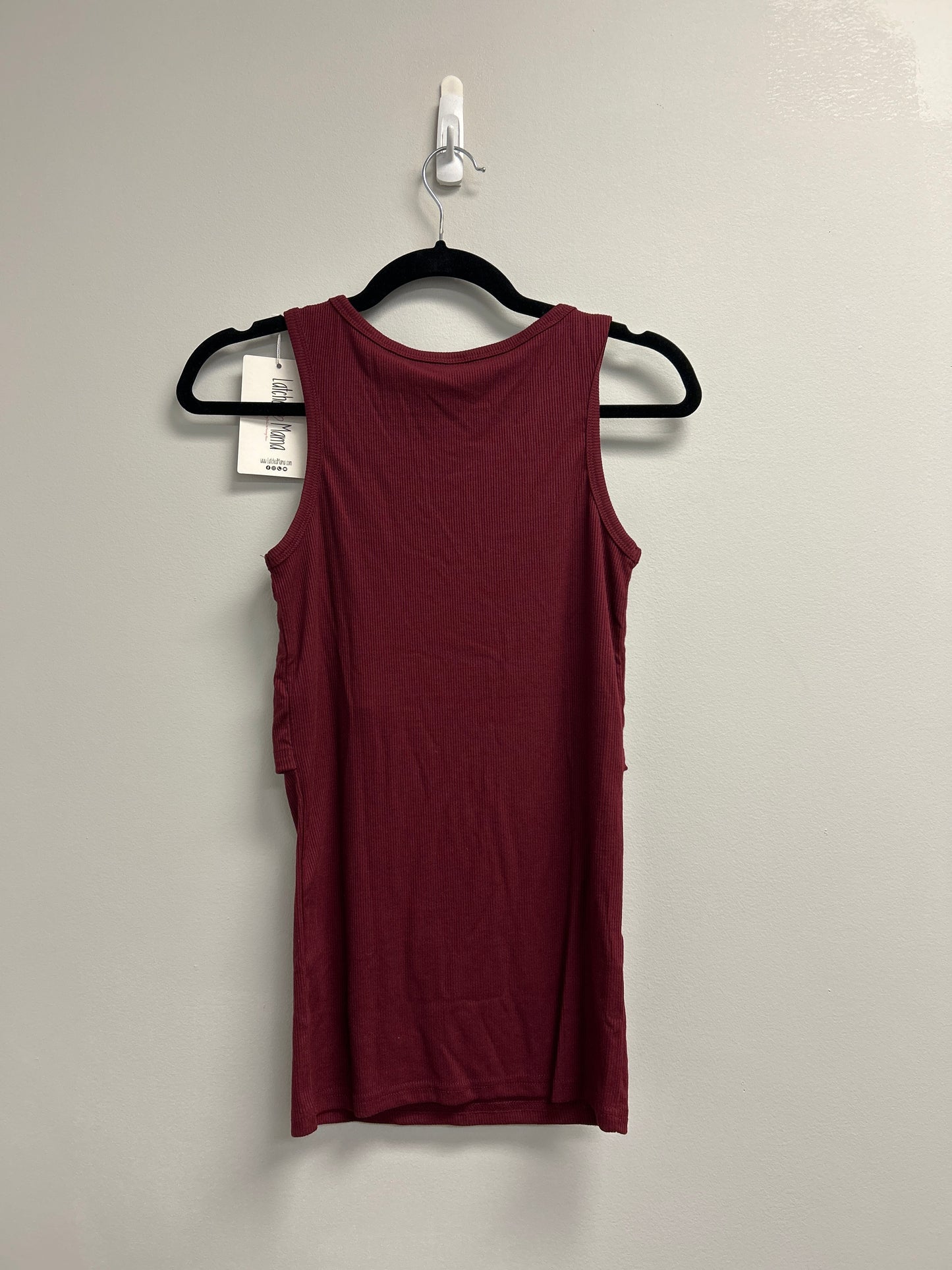 Outlet 7177 - Latched Mama Ribbed Nursing Tank - WINE - Extra Extra Small